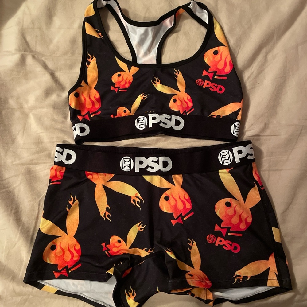 PSD Playboy Sports Bra and Shorts Set